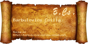 Barbulovics Csilla névjegykártya