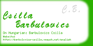 csilla barbulovics business card